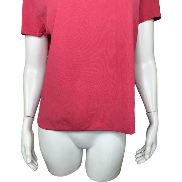 Talbots Large Petite Womens Salmon Pink Short Sleeve Stretch Top NWT - Picture 7 of 12